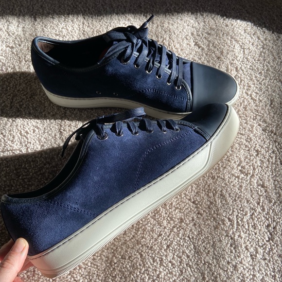 Lanvin Mens suede toe cap sneakers - Picture 2 of 3